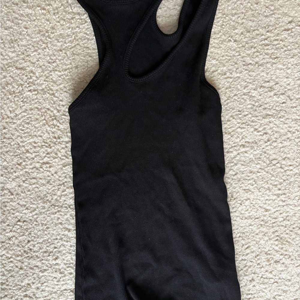 Agolde Black Ribbed Asymmetrical Tank